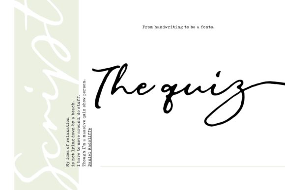 The Quiz Script: A Playful Font for Creative Impact